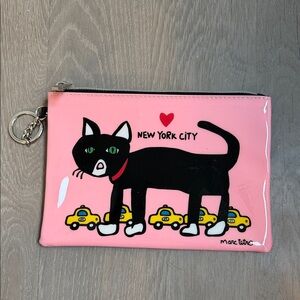 Marc Tetro New York City Pink Cat Pouch, EUC